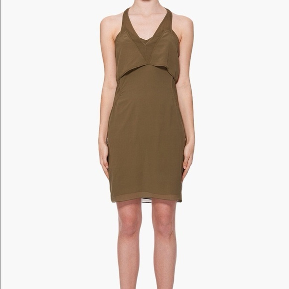 T by Alexander Wang Silk Crepe Gauze Racerback Two Piece Tank Dress